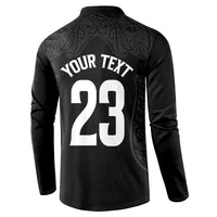 New Zealand Basketball Ta Moko Tribal Custom Button Sweatshirt LT03 - Polynesian Pride