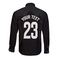 New Zealand Basketball Ta Moko Tribal Custom Long Sleeve Button Shirt LT03 - Polynesian Pride