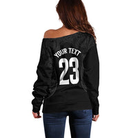 New Zealand Basketball Ta Moko Tribal Custom Off Shoulder Sweater LT03 - Polynesian Pride