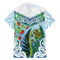 Aotearoa New Zealand Natural Plants Family Matching Puletasi and Hawaiian Shirt Pohutukawa with Silver Ferns Koru Frond Maori Tattoos