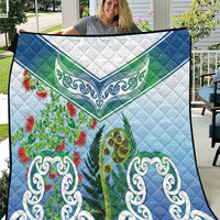 Aotearoa New Zealand Natural Plants Quilt Pohutukawa with Silver Ferns Koru Frond Maori Tattoos