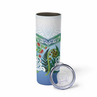 Aotearoa New Zealand Natural Plants Skinny Tumbler Pohutukawa with Silver Ferns Koru Frond Maori Tattoos