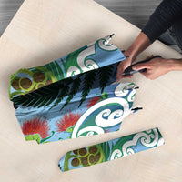 Aotearoa New Zealand Natural Plants Umbrella Pohutukawa with Silver Ferns Koru Frond Maori Tattoos