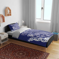 New Zealand Sea Animals with Maori Tribal Tattoo Bedding Set Blue Color LT03 - Polynesian Pride