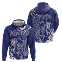 New Zealand Sea Animals with Maori Tribal Tattoo Hoodie Blue Color