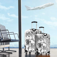 New Zealand Sea Animals with Maori Tribal Tattoo Luggage Cover White Color