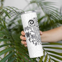 New Zealand Sea Animals with Maori Tribal Tattoo Skinny Tumbler White Color