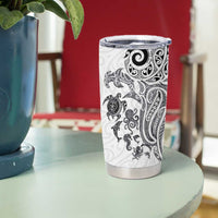 New Zealand Sea Animals with Maori Tribal Tattoo Tumbler Cup White Color