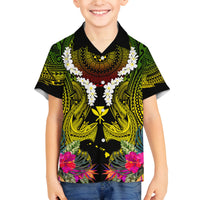 Hawaii Kanaka Maoli Family Matching Tank Maxi Dress and Hawaiian Shirt Double Shark and Hibiscus Flowers