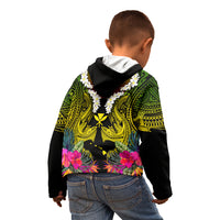 Hawaii Kanaka Maoli Kid Hoodie Double Shark and Hibiscus Flowers