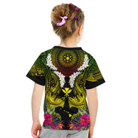 Hawaii Kanaka Maoli Kid T Shirt Double Shark and Hibiscus Flowers