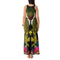 Hawaii Kanaka Maoli Tank Maxi Dress Double Shark and Hibiscus Flowers LT03 - Polynesian Pride