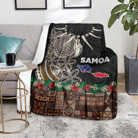 Samoa Siapo Polynesian Art Blanket Tropical Flowers and Tatau Pattern Brown LT03 - Polynesian Pride