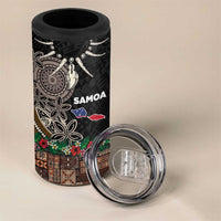 Samoa Siapo Polynesian Art 4 in 1 Can Cooler Tumbler Tropical Flowers and Tatau Pattern Brown LT03 - Polynesian Pride