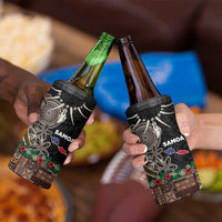 Samoa Siapo Polynesian Art 4 in 1 Can Cooler Tumbler Tropical Flowers and Tatau Pattern Brown LT03 - Polynesian Pride