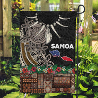 Samoa Siapo Polynesian Art Garden Flag Tropical Flowers and Tatau Pattern Brown