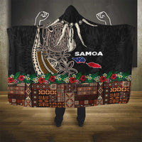 Samoa Siapo Polynesian Art Hooded Blanket Tropical Flowers and Tatau Pattern Brown LT03 - Polynesian Pride