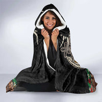 Samoa Siapo Polynesian Art Hooded Blanket Tropical Flowers and Tatau Pattern Brown LT03 - Polynesian Pride