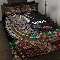 Samoa Siapo Polynesian Art Quilt Bed Set Tropical Flowers and Tatau Pattern Brown LT03 Brown - Polynesian Pride