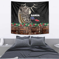Samoa Siapo Polynesian Art Tapestry Tropical Flowers and Tatau Pattern Brown