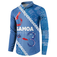 Samoa Independence Day Button Sweatshirt Anniversary 63th-Siapo Art LT03 - Polynesian Pride