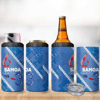Samoa Independence Day 4 in 1 Can Cooler Tumbler Anniversary 63th-Siapo Art LT03 - Polynesian Pride