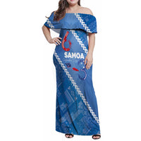 Samoa Independence Day Family Matching Off Shoulder Maxi Dress and Hawaiian Shirt Anniversary 63th-Siapo Art