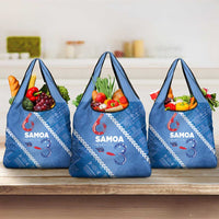 Samoa Independence Day Grocery Bag Anniversary 63th-Siapo Art LT03 3-pack One Size Blue - Polynesian Pride