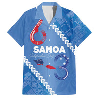 Samoa Independence Day Hawaiian Shirt Anniversary 63th-Siapo Art LT03 Blue - Polynesian Pride