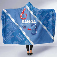 Samoa Independence Day Hooded Blanket Anniversary 63th-Siapo Art LT03 One Size Blue - Polynesian Pride