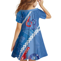 Samoa Independence Day Kid Short Sleeve Dress Anniversary 63th-Siapo Art LT03 - Polynesian Pride