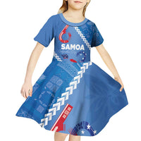 Samoa Independence Day Kid Short Sleeve Dress Anniversary 63th-Siapo Art LT03 - Polynesian Pride