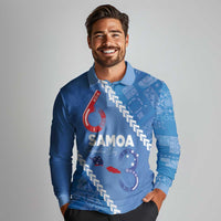Samoa Independence Day Long Sleeve Polo Shirt Anniversary 63th-Siapo Art