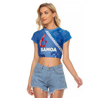 Samoa Independence Day Raglan Cropped T Shirt Anniversary 63th-Siapo Art
