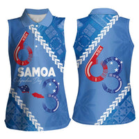 Samoa Independence Day Women Sleeveless Polo Shirt Anniversary 63th-Siapo Art
