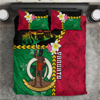 Vanuatu Nakamal and Plumeria Flowers Bedding Set Polynesian Pattern LT03 Black - Polynesian Pride