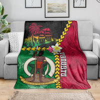 Vanuatu Nakamal and Plumeria Flowers Blanket Polynesian Pattern LT03 - Polynesian Pride