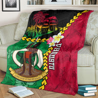 Vanuatu Nakamal and Plumeria Flowers Blanket Polynesian Pattern LT03 - Polynesian Pride