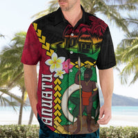 Vanuatu Nakamal and Plumeria Flowers Hawaiian Shirt Polynesian Pattern LT03 - Polynesian Pride