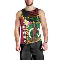 Vanuatu Nakamal and Plumeria Flowers Men Tank Top Polynesian Pattern LT03 - Polynesian Pride