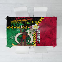 Vanuatu Nakamal and Plumeria Flowers Tablecloth Polynesian Pattern LT03 Black - Polynesian Pride