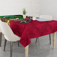 Vanuatu Nakamal and Plumeria Flowers Tablecloth Polynesian Pattern LT03 - Polynesian Pride
