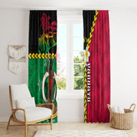 Vanuatu Nakamal and Plumeria Flowers Window Curtain Polynesian Pattern LT03 - Polynesian Pride