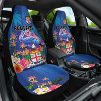 Fiji Bula Car Seat Cover Tropical Plants with Palm Tree and Iguana Colorful