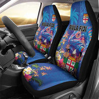 Fiji Bula Car Seat Cover Tropical Plants with Palm Tree and Iguana Colorful