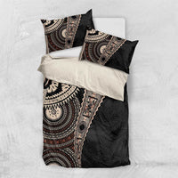 Fiji Traditional Masi Bedding Set Tapa Art Palm Leaves Pattern