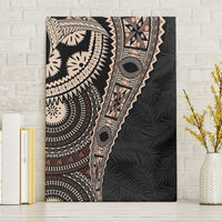 Fiji Traditional Masi Canvas Wall Art Tapa Art Palm Leaves Pattern