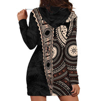 Fiji Traditional Masi Hoodie Dress Tapa Art Palm Leaves Pattern