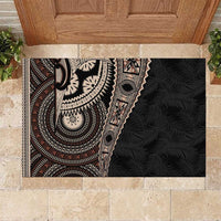 Fiji Traditional Masi Rubber Doormat Tapa Art Palm Leaves Pattern
