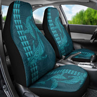 Aloha Hawaii Whale Kakau and Polynesian Tattoo Car Seat Cover Turquoise Color